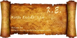 Koth Eulália névjegykártya